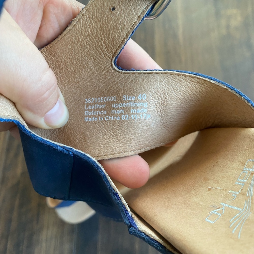 Dansko Navy Blue Suede Platform Sandals - Picture 7 of 7
